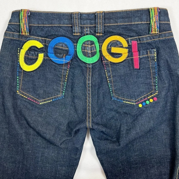 COOGI Y2K Embroidered Women's Rainbow Vintage Low‎ Rise Bootcut Jeans Size 7/8 - Picture 1 of 15